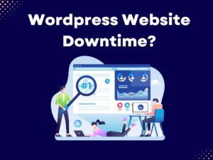 Illustration showing common causes of website downtime and solutions to fix them