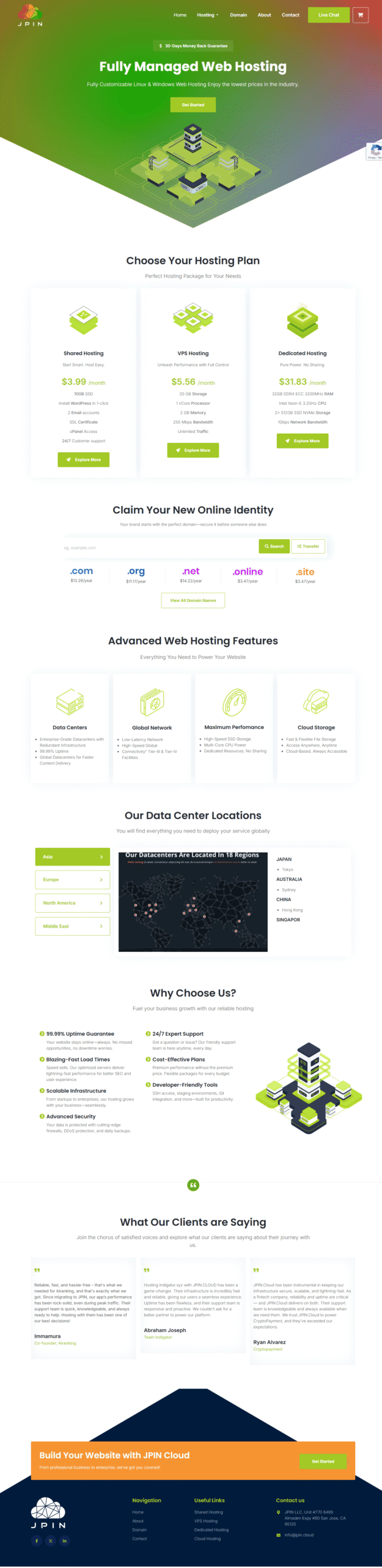 Jpin Cloud – Web Development & Hosting Solutions featured screenshot